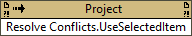 Resolve Conflicts:UseSelectedItem