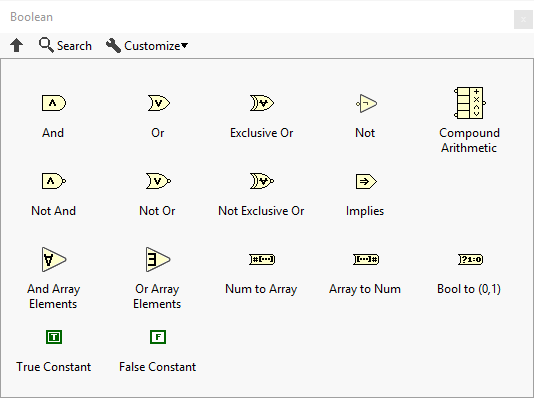 boolean array labview